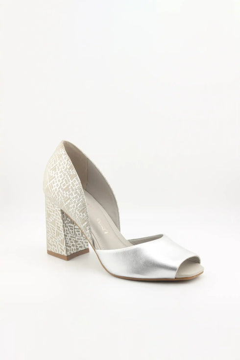 Capelli Rossi Geometric Heel Open-Toe Pumps